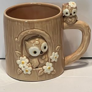 Vintage Owl Coffee Mug Josef Orginals owl 3D 1970’s